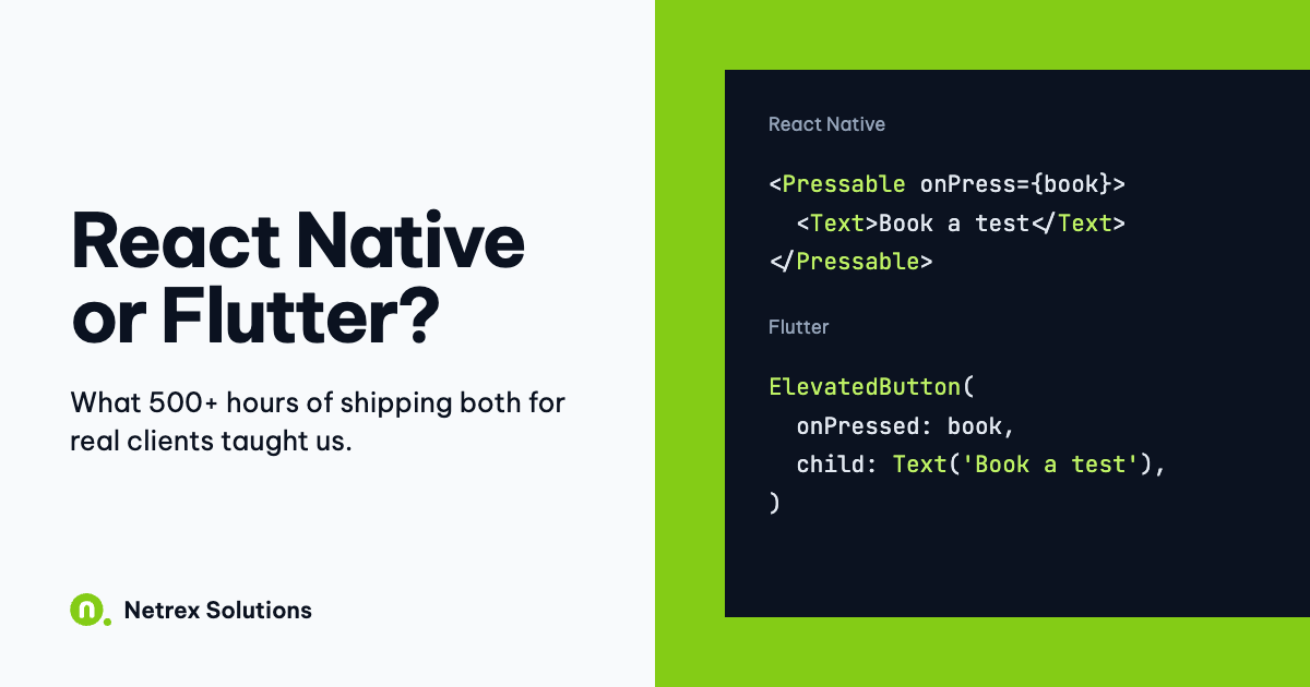 React Native or Flutter: the same button written in React Native and in Flutter