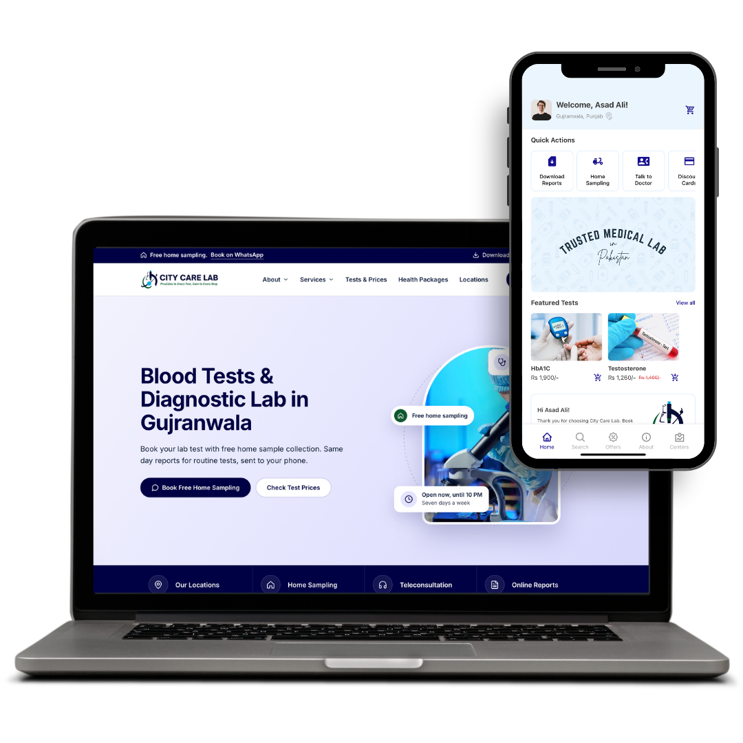 City Care Lab, a LIMS, Mobile App & AI Automation project built by Netrex Solutions